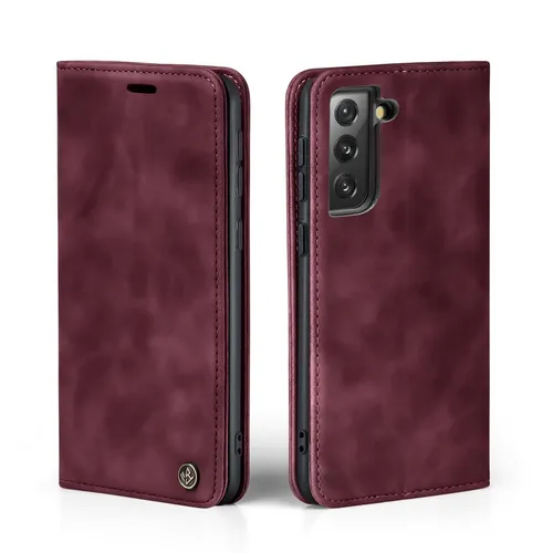 Handy Hülle für Samsung Galaxy S21 FE Klapp Magnet Smartphone Cover Case Rot