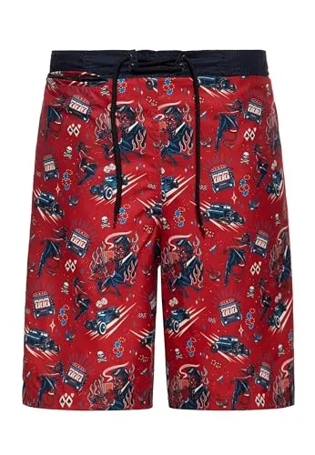Produktbild King Kerosin Herren Badeshorts Rockabilly Devil