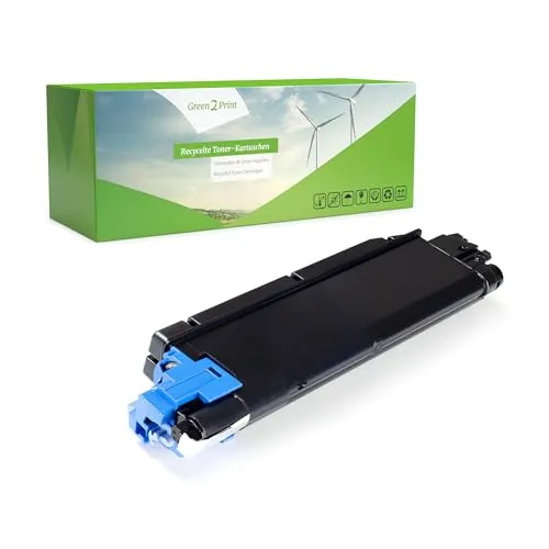 Green2Print Toner cyan für Kyocera TK-5280C - Sonstiges Druckerzubehör mit 11.000 Seiten Reichweite, umweltfreundlich durch Recycling und hohe Zuverlässigkeit dank hochwertiger Microchips.