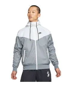 Nike Sportswear Heritage Essentials Windrunner Jacke - Grau - XL - Funktionsjacken aus 100 % recyceltem Polyester, mit verstellbarer Kapuze und seitlichen Reißverschlusstaschen für optimalen Komfort und Stil.