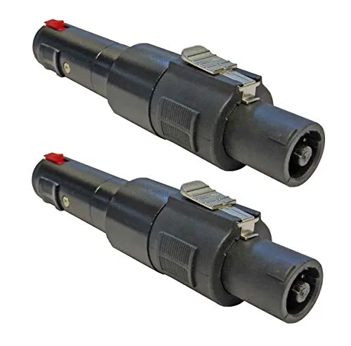 keepdrum ADA037 Speakon-Adapter 2 Stück - Audio-Adapter für Speakon zu 6,35-mm-Klinke, mit robuster Einrastfunktion für sicheren Halt und ideal für Lautsprecheranschlüsse.
