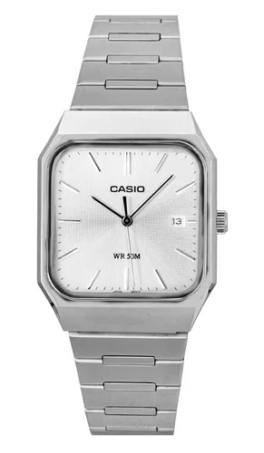 Casio Standard Analog Edelstahl Silber Zifferblatt Quarz MTP-B185D-7AV Herrenuhr
