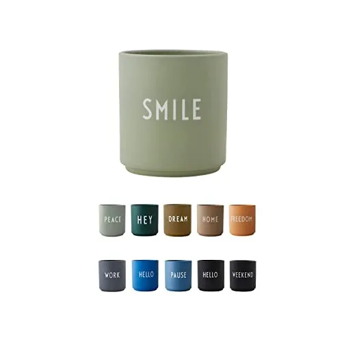 Design Letters Lieblingsbecher Grün SMILE Tasse in grau von DESIGN LETTERS