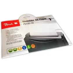 Peach Aktenvernichter Service Kit | 12 Ölpapiere Schmiermittelblätter | Aktenvernichterpflege | für hohe Schneidleistung | Einfache Handhabung | PS100-00