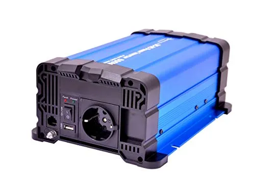 SOLARTRONICS FS600DR Spannungswandler 24V 230V 600 Watt - Reiner Sinus Wechselrichter 24V auf 230V für Wohnwagen & Wohnmobil - 1200W Spitzenleistung - mit Schuko & USB Anschluss