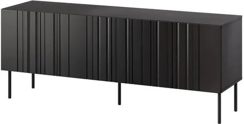 MIRJAN24 TV-Lowboard Isla 150 3D - Elegantes TV-Schrank mit drei Drehtüren - TV-Halterung für Wohnzimmer, modernes Design mit grifflosen Türen und stabilem Metallfüßen für einen eleganten Look.