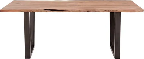 MCA living Esstisch 200 x 78 x 100 cm - Esstisch aus massivem Akazienholz mit antik gewischtem Metallgestell, ideal für gemütliche Abendessen und große Familienessen.