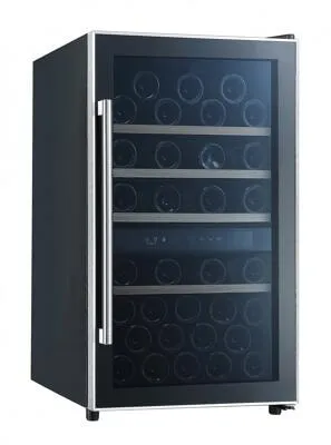 Respekta WKS49 Weinkühlschrank - Weinkühlschrank mit 2 Temperaturzonen, ideal für 49 Standardweinflaschen, TouchControl und stilvoller LED-Beleuchtung in elegantem Schwarz.