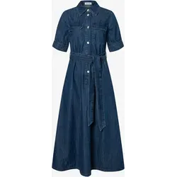 MORE & MORE Maxilanges Jeanskleid - Elegantes maxilanges Jeanskleid aus dunklem Denim von MORE & MORE. Vielseitig kombinierbar für jeden Anlass – ob mit Sneakers oder Heels. Ein Must-Have für stilbewusste Frauen.