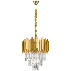 Nova Luce Pendelleuchte GRANE - Elegante Gold-Hängelampe - Lampen - Hochwertige Pendelleuchte aus Kristall und Metall, höhenverstellbar und dimmbar für eine perfekte Lichtstimmung in jedem Raum.