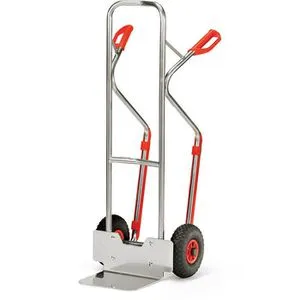 Fetra Sackkarre Alu-Kufenkarre A1330L, 200kg Tragkraft - Robuste Aluminium-Stapelkarre mit Luftbereifung für mühelosen Transport von schweren Lasten bis 200 kg. Ideal für Gewerbe und Heimwerker.