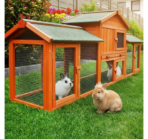 Produktbild Kaninchenstall Modell XXL mit Auslauf für Kaninchen