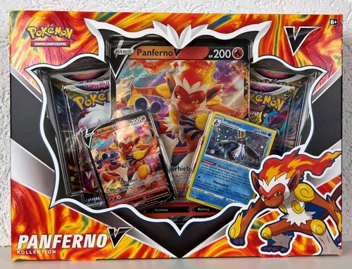 Pokemon Panferno-V Box deutsch - TCG OVP Decks & Starter, inklusive exklusiver Panferno-V-Karte für spannende Duelle und Sammler!