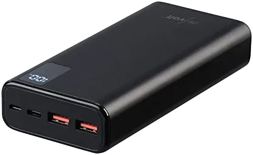 revolt 12V Powerbank: Hochleistungs USB-Powerbank mit 20.000 mAh - Externe Handyakkus mit USB-C PD für blitzschnelles Laden von Smartphones bis zu 100 Stunden Extra-Power. Robust im Metallgehäuse mit LED-Kapazitätsanzeige.