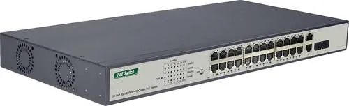 Digitus DN-95343 Netzwerk Switch RJ45/SFP 24 + 2 Port 10/100MBit/s - SWITCHES - Ideal für mittelgroße bis große Netzwerke, bietet PoE-Funktionalität für einfache Integration und optimiert die Netzwerkleistung.