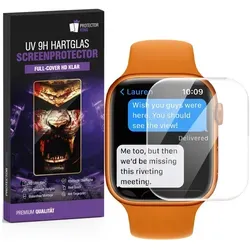 2x UV-Liquid 9H Panzerglas für Apple Watch 7/ 8 45 mm 3D KLAR echtes Tempered Panzerhartglas Displayschutz Schutzglas Schutzfolie Panzerfolie Screen-Protector
