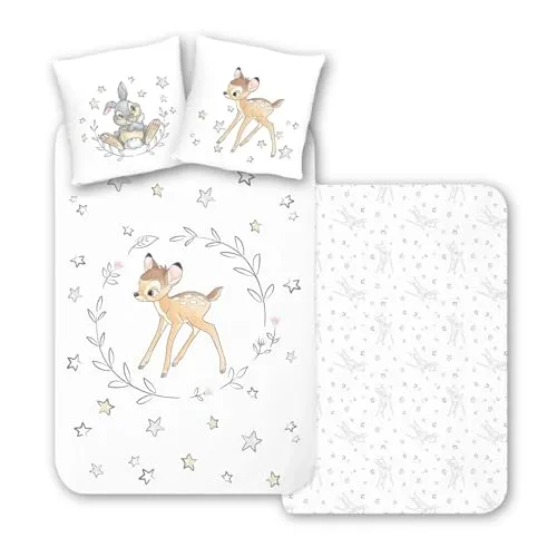 MTOnlinehandel Bettwäsche 135x200 Flanell, Bambi & Klopfer in weiß von MTOnlinehandel