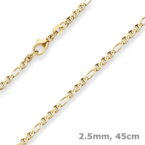 2,5mm Panzerstegkette aus 375 Gold für Damen – 45 cm Collier - Elegante 45 cm lange Panzerstegkette aus 375 Gelbgold, ideal für jeden Anlass. Hochwertige Verarbeitung und zeitloses Design machen dieses Collier zum perfekten Schmuckstück.