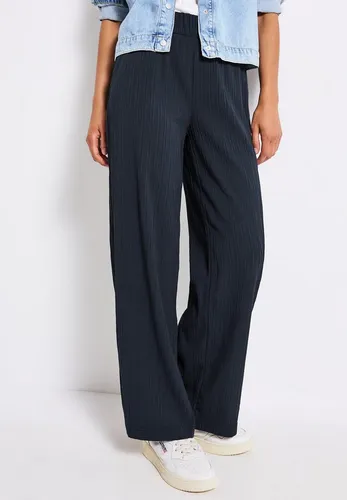 Stoffhose STREET ONE Damen Gr. 44 - Casual Crinkleoptik in Deepwater Blau - Stoffhose für Damen von STREET ONE, knöchellang und mit elastischem Bund. Ideal für den Sommer, pflegeleicht und vielseitig kombinierbar.