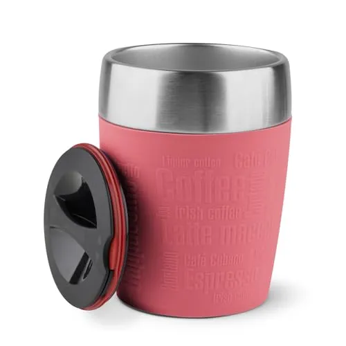 EMSA Travel Cup Thermobecher mit Dreh-Trinkverschluss 514517, 200 ml in Koralle