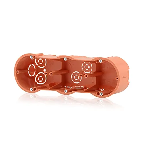 Unterputzdose 3fach Verbindungsdose tiefe Schalterdose Fräsloch Ø 68mm, Höhe 60mm, Orange IP30 650°C für die Geräte Montage, Ohne Schrauben