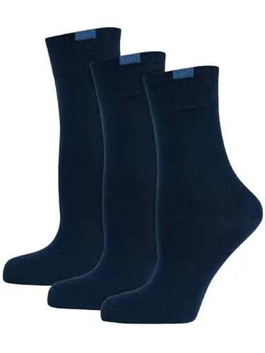 Nur Die 3er Pack Passt Perfekt Socken Unisex aus Baumwolle atmungsaktiv weich Basic Druckfreie Spitze, Mittelhoher Schaft für Büro & Freizeit Damen Herren