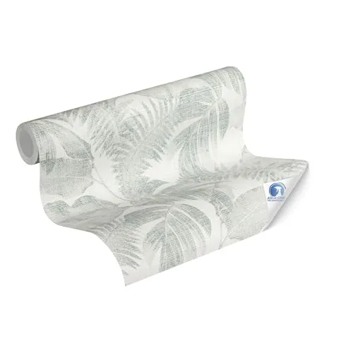 Livingwalls vorgeleimte Vliestapete DESIGNDROP - Tapezieren ohne Kleister - Blau, Metallic - Dschungel Tapete Made in Germany - 784591