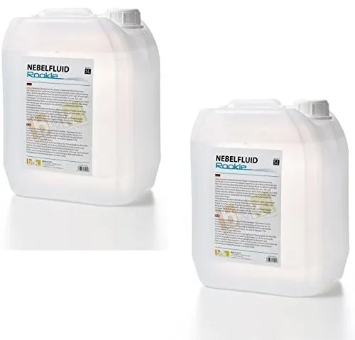 2x 5 L = 10 L Smoke-Nebel-Fluid ROOKIE, einfache Qualität von DJPower B&K, Nebelfluid für Nebelmaschine