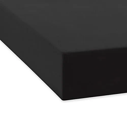 TRAUMSCHLAF Spannbettlaken 100x220 cm schwarz - Spannbetttuch aus 100% Fein-Biber Baumwolle, warm, kuschelig und bügelfrei – ideal für die kalte Jahreszeit mit Rundumgummi für perfekten Halt.