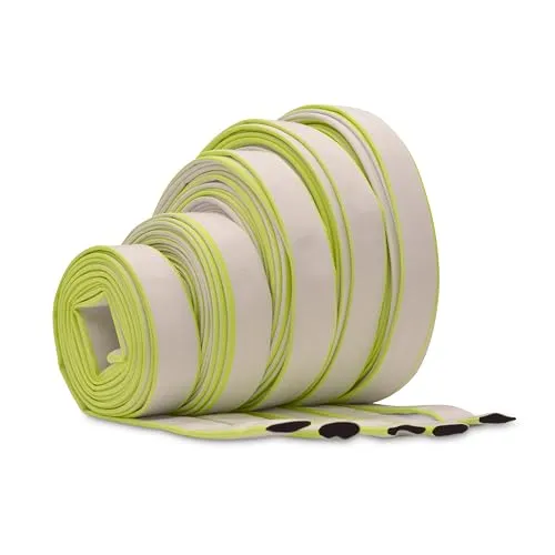 Ø 1 1/2 Zoll - 38 mm, Meterware Flachschlauch | Bauschlauch | Industrieschlauch | Synthetischer Gummi, Weiß mit Grün, 10 Bar, -20°C bis +60°