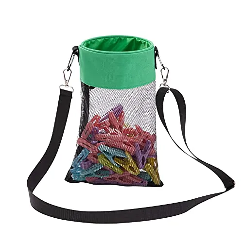 KGMCARE Wäscheklammerbeutel mit Haken zum aufhängen, Wäscheklammern Beutel für bis zu 100 Wäscheklammern, Indoor und Outdoor geeignet (Grün)