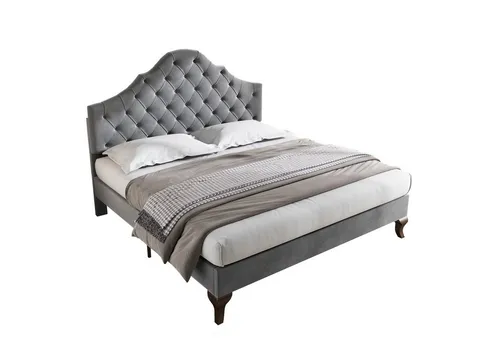 Flieks Polsterbett, Samt Doppelbett mit höhenverstellbarem Kopfteil 140x200cm