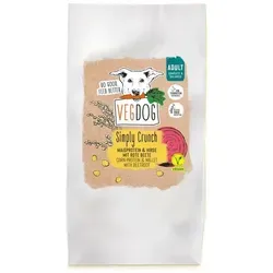 VEGDOG Simply Crunch 10 kg - Hypoallergenes Trockenfutter für Hunde - Hundefutter, 100% vegan und glutenfrei, ideal für Allergiker und sensible Mägen. Mit wertvollem Mais und Hirse für optimale Nährstoffversorgung und Energie.