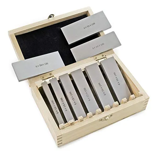 Wiltec Parallelunterlagen Set 18-teilig 100mm, 9 Paar Schraubstockunterlage aus Werkzeugstahl, Fräsunterlagen, Unterlegleisten