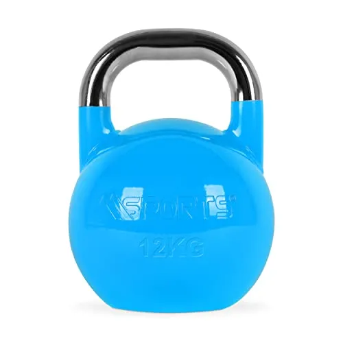 Kettlebell Competition 12 kg | Professional Studio Qualität | inkl. Übungsposter | Wettkampf Kugelhantel