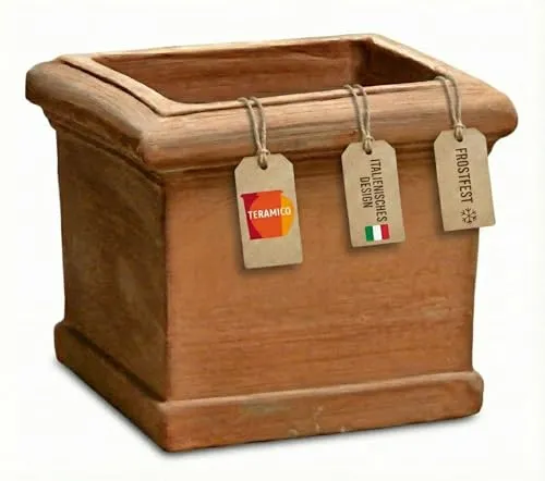 Terrakotta Würfel Blumentopf Cubo Liscio 25cm von Teramico