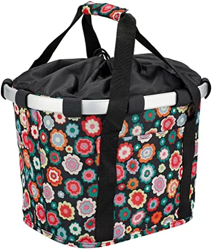 KLICKfix Happy Flowers Fahrradkorb, Bunt, 15 Liter von KLICKfix