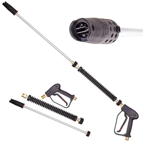 Hochdruckpistole M22x1,5 AG Lanze Einstellbare Düse kompatibel mit Kärcher HD HDS Kränzle Hochdruckreiniger Strahlrohr