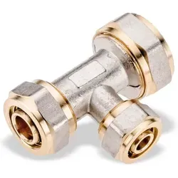 Pipetec Schraub-T-Stück reduziert 26x3 - 16x2 - 20x2, SFT261620, DVGW