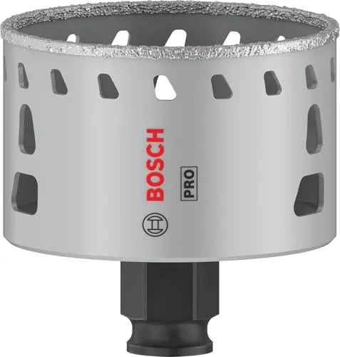Bosch Accessories 2608901568 Lochsäge 67mm - Lochsäge für Fliesen, Stein und Glas mit hochwertigen Diamantkörnern für lange Lebensdauer und effektives Design. Ideal für präzise und saubere Schnitte ohne Führung.