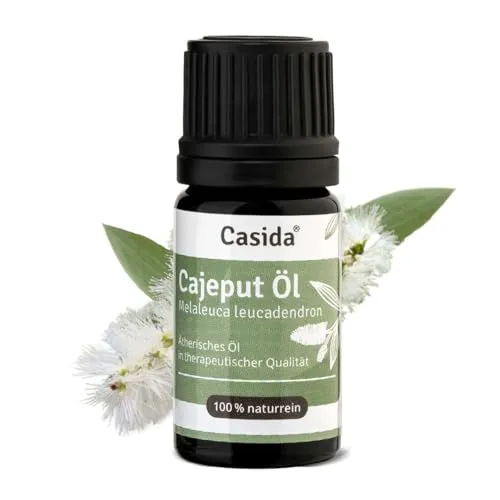 Casida Cajeput Öl Naturrein - Ätherisches Öl - Therapeutische Qualität – Cajeput Öl für Aromatherapie, Aromadiffuser - Aus der Apotheke - 5 ml