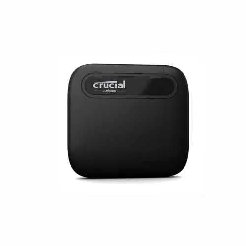 Crucial X6 2TB Externe SSD - Ultra-schnelle 800MB/s, leicht und tragbar für PC, Mac und mehr, ideal für 20.000 Fotos und 100 Stunden Videos