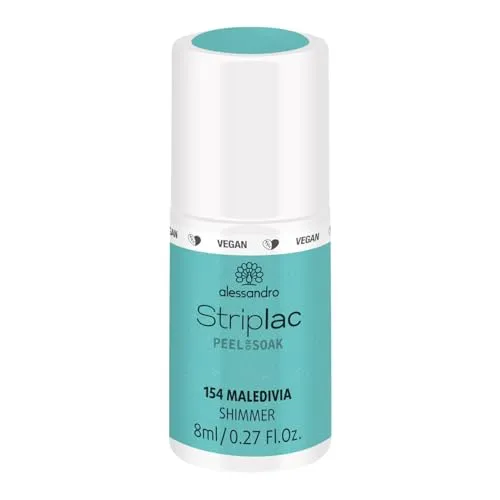 alessandro Striplac UV-Nagellack Maledivia – Schonend und langanhaltend – Einfache Entfernung dank Peel-Off-Technologie – Vegan und tierversuchsfrei – 8 ml