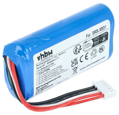 vhbw Akku für Sony SRS-XB33, SRS-XB31 Lautsprecher von VHBW