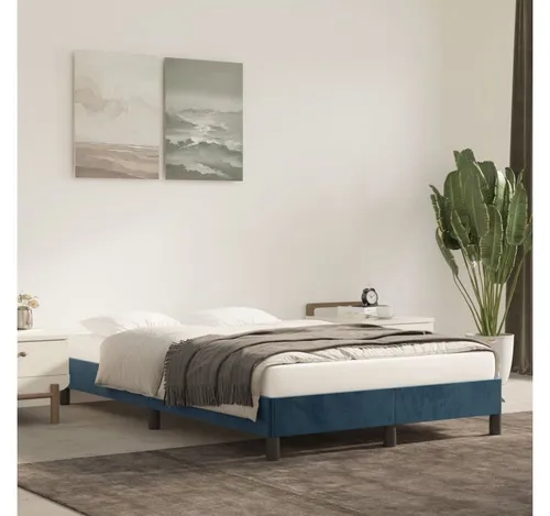 Bettgestell Dunkelblau 120x200 cm aus Samt in blau von furnicato