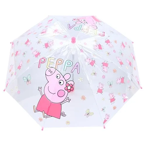 Vadobag Peppa Pig Wutz Kinder Stockschirm Regenschirm Schirm transparent manuell