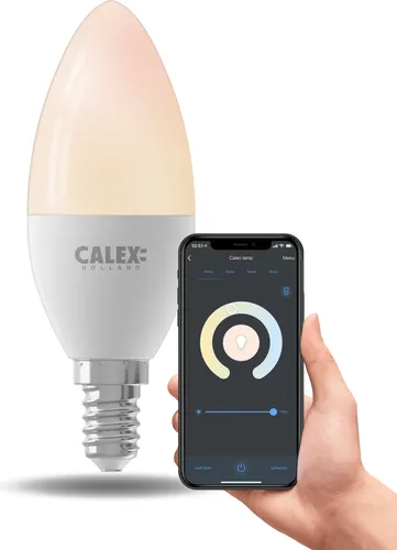 Calex Smart LED Lampe E14 B35, dimmbar mit WLAN Steuerung - LED-Lampe mit warmweißem Licht, steuerbar über App & Sprachbefehle, ideal für eine individuelle Atmosphäre und einfache Installation ohne Hub.