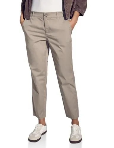 STREET ONE Damen A378680 Softe Twill Chino in Buff Grey in gold von Street One