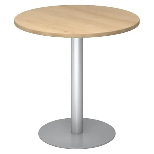 bümö Besprechungstisch rund 80 cm - Kleiner Esstisch für 2 Personen - Kinderschreibtische mit einer robusten 2,5 cm starken Tischplatte, kratzfest und stabil, ideal für kleine Räume oder als Konferenztisch.