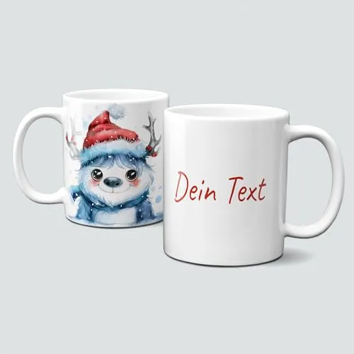online-hut - Tasse - Kaffeebecher - Weihnachtstasse - Wintertasse - Weihnachten - xmas - Winter - Geschenkidee - Christmas - Yeti - Namenstasse - Personalisiert - LT-1493